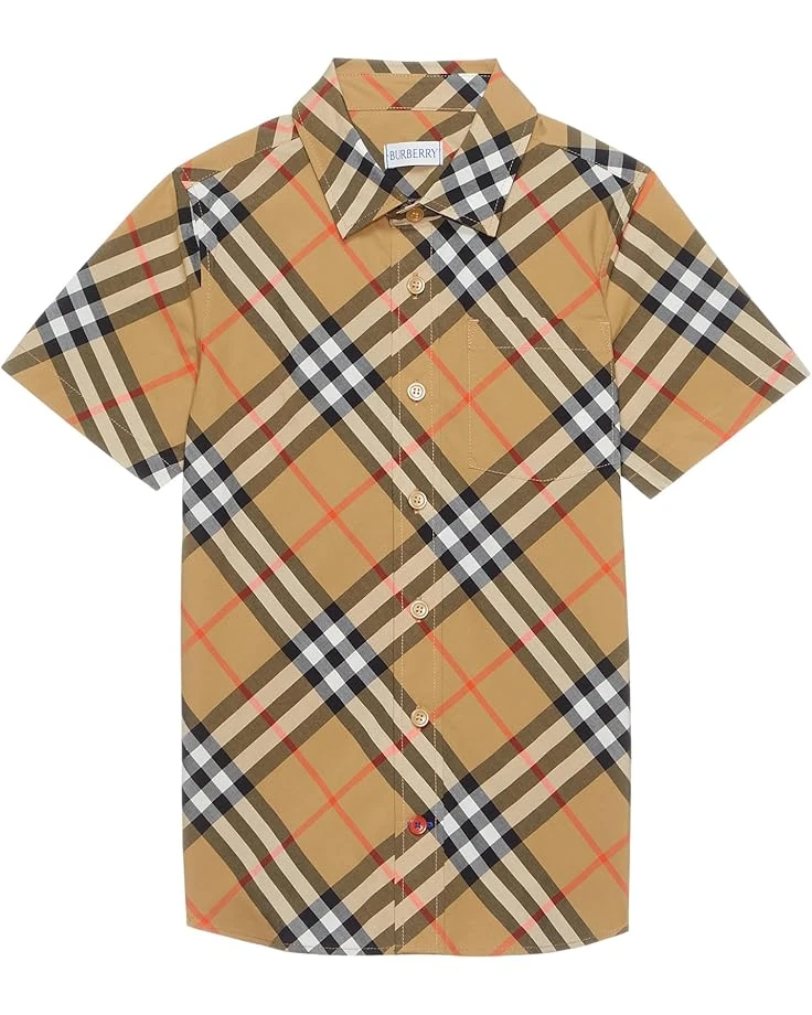 Burberry Kids Owen Check Short Sleeve Button Down Shirt (Infant/Toddler) | Shirts & Tops 3 Burberry Kids Owen Check Short Sleeve Button Down Shirt (Infant/Toddler) | Shirts & Tops - Image 3