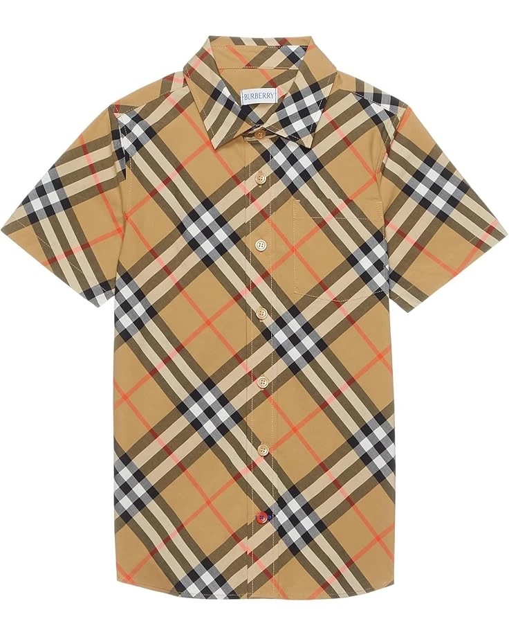 Burberry Kids Owen Check Short Sleeve Button Down Shirt (Little Kid/Big Kid) | Shirts & Tops 2 Burberry Kids Owen Check Short Sleeve Button Down Shirt (Little Kid/Big Kid) | Shirts & Tops - Image 2