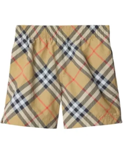 Burberry Kids Atticus Check Swim Shorts (Toddler/Little Kid/Big Kid) | Swimwear