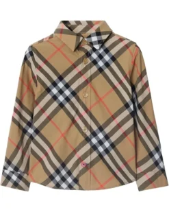 Burberry Kids Owen Check Long Sleeve Button Down Shirt (Infant/Toddler) | Shirts & Tops