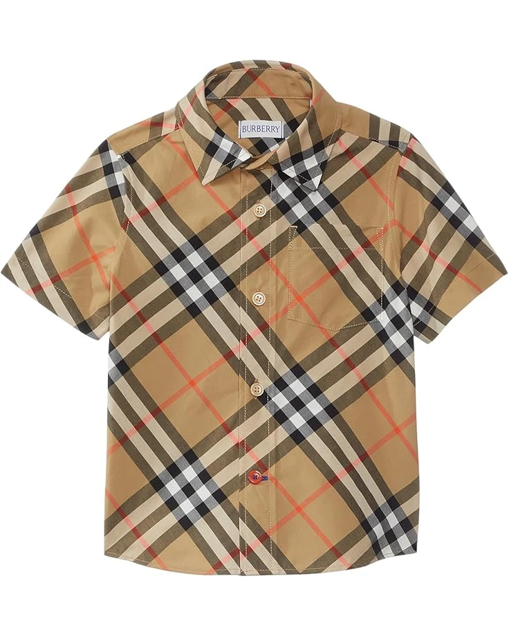 Burberry Kids Owen Check Short Sleeve Button Down Shirt (Little Kid/Big Kid) | Shirts & Tops 2 Burberry Kids Owen Check Short Sleeve Button Down Shirt (Little Kid/Big Kid) | Shirts & Tops - Image 2