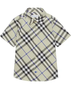Burberry Kids Owen Check Short Sleeve Button Down Shirt (Infant/Toddler) | Shirts & Tops