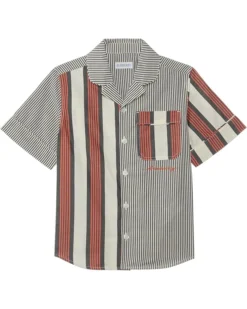 Burberry Kids Xanadu Striped Short Sleeve Shirt (Toddler/Little Kid/Big Kid) | Shirts & Tops