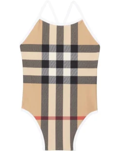 Burberry Kids Mini Sandie Check One-Piece Swimsuit (Infant/Toddler) | Swimwear